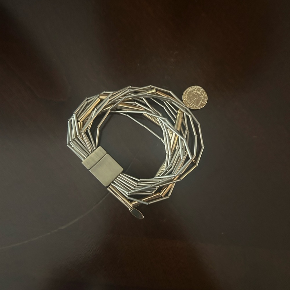 Anthropologie Gold and Silver Multi-Strand Bracelet -